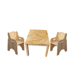 Solid Timber Table with 2 Toddler Chairs - 031089