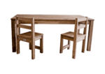 Hardwood Rectangular Table with 2 Standard Chairs - 123042