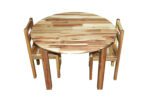 Hardwood Medium Round Table with 2 Standard Chairs - 134042