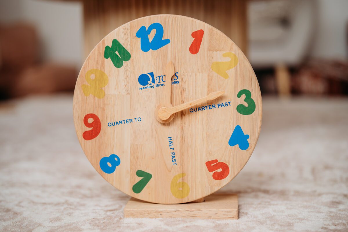 Wooden clock hot sale for kids