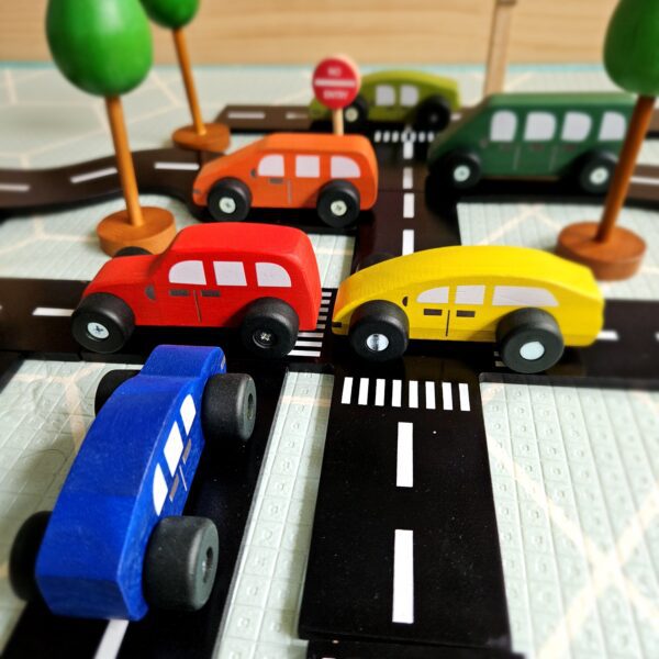 Coloured Wooden Cars -369